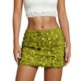 thumbnail image 1 of Angala Carnival Sequin Glitter Bodycon Mini Skirt With Reflective Metallic Shine For Night Out Party And Club Wear Beautiful Stylish Women's Skirt, 1 of 5