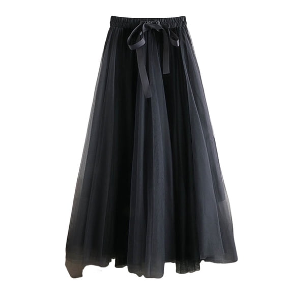 Angala Carnival Women's A Line Tulle Party Dinner Skirt Brown Stretchy High Waisted Flared Skirt Beautiful Cozy Women's Dress