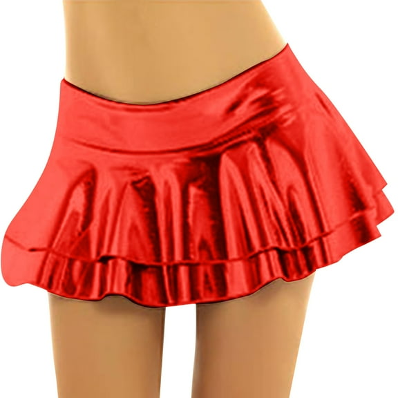 Angala Carnival Women's Irregular Skirt Short Leather Skirt A Line Pleated Skirt Beautiful Stylish Women's Skirt