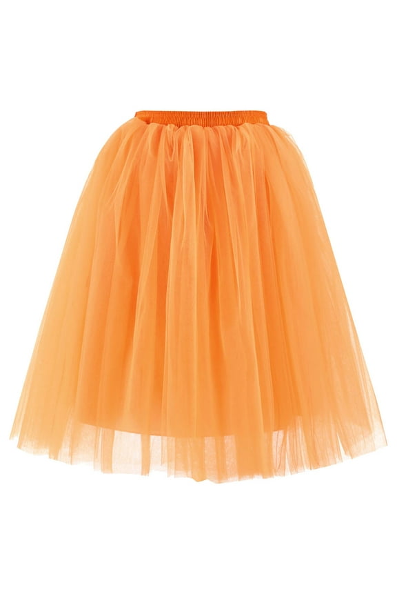Carnival Womens Pleated Gauze Knee Length Skirt Adult Tutu Dancing Skirt Beautiful Stylish Women's Skirt