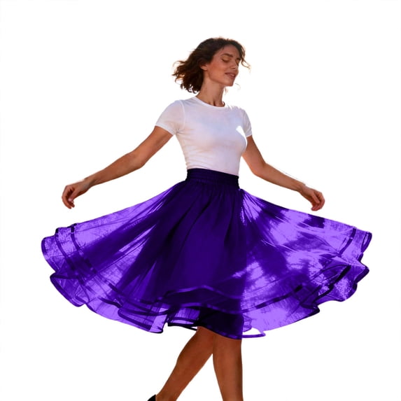 Angala Casual Flared Skirt Solid Color A Line Mini Skirt Fashion Versatile Party Wear Comfortable Stretch Waist Classic Elegant Casual Women's Dress