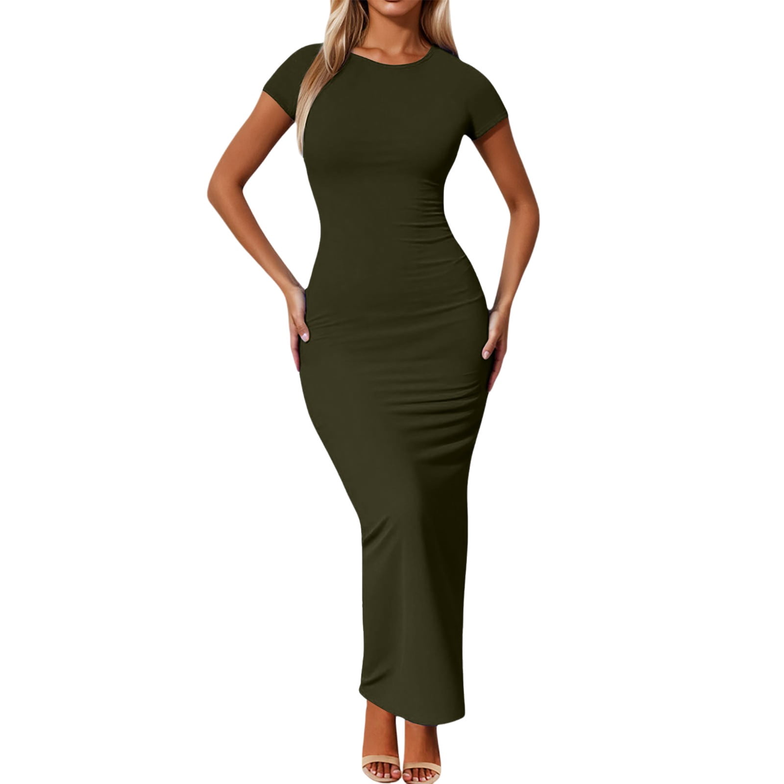 tight casual maxi dress Angala Women Dresses Crew Neck Bodycon Dresses Solid Short Sleeve Fit Stretchy Elegant Party Club Casual Lady Dresses Size Xl Green Size:37 EU Product Questions – Kate Bestsellers Kids Girls Womens dresses