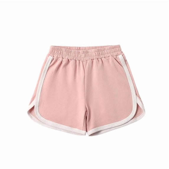 Angala Child Shorts Solid Elastic Waist Dolphin Shorts Summer Soft Stretchable Breathable Athletic Casual Toddler Boys Shorts Size 7-8 Years Light Pink