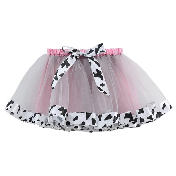 Angala Children Girls Skirts Cow Stripe Print Tutu Skirts Summer Loose Lightweight Performance Toddler Outfit Size 6-8 Years Grey