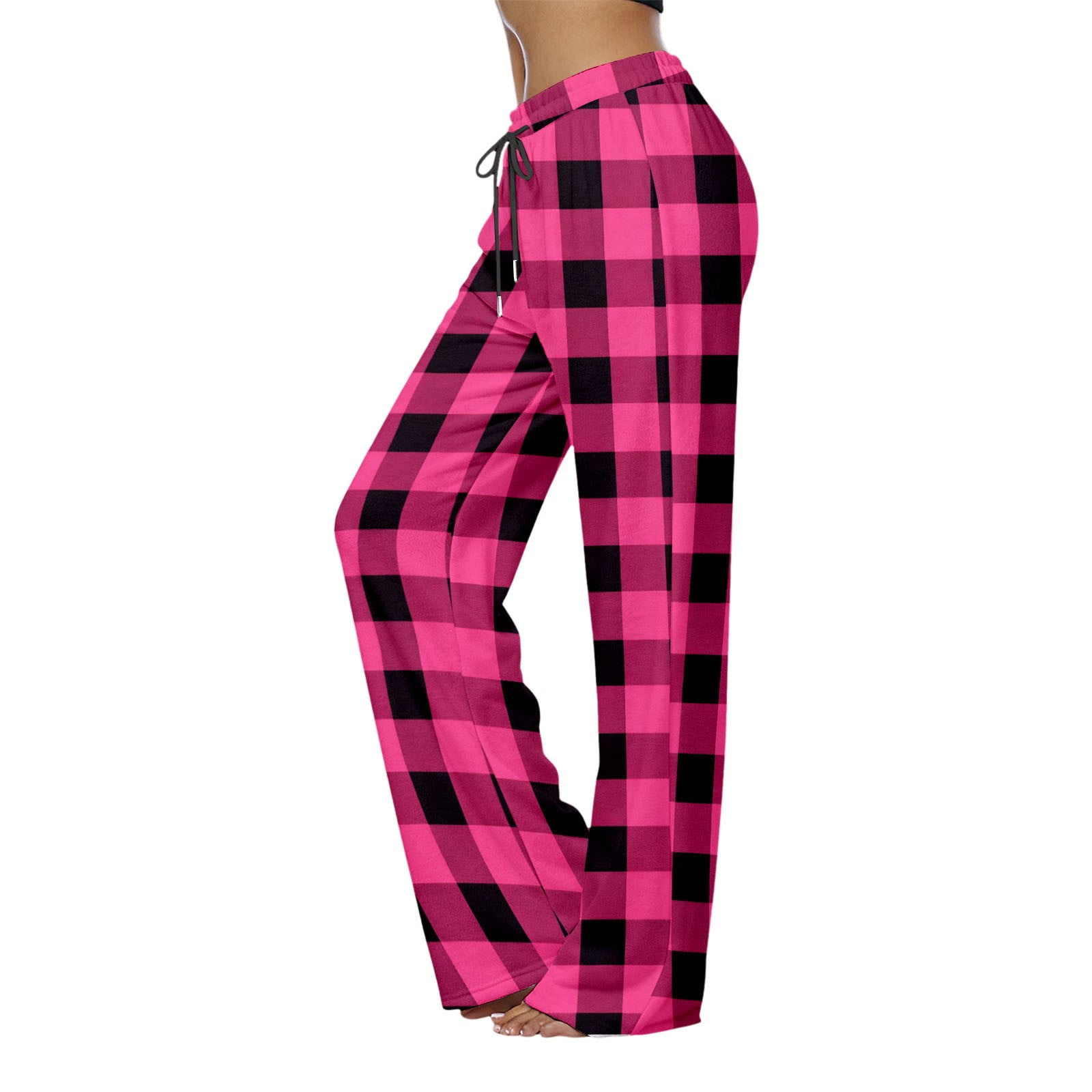 Angala Cozy Flannel Plaid Print Pajama Pants Soft Fleece Lined Winter ...