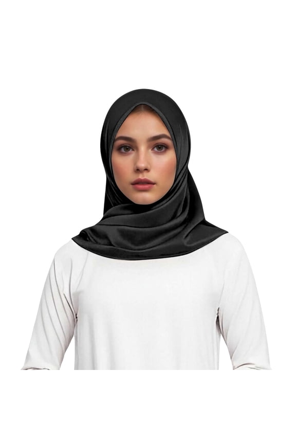 Elegant Satin Muslim Head Scarf Square Soft Hijab Wrap For Fashionable Hair Band Neck Cover Soft Stylish Basic Heardband