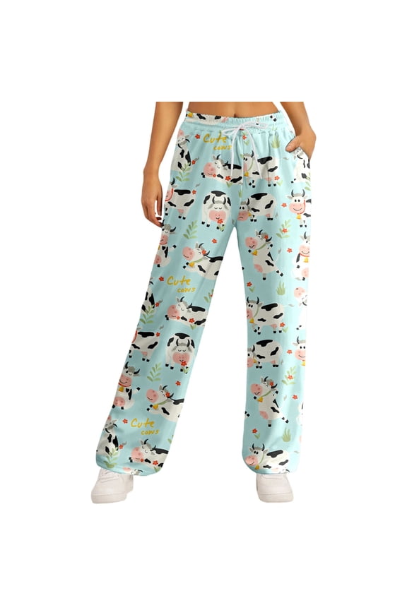 Everyday Casual Pants All Over Print Fashionable Trousers For Daily Wear Comfortable Fit And Modern Style Versatile Bottoms Soft Beautiful Women's Casual Trousers