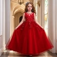 thumbnail image 1 of Angala Formal Princess Dress For Girls Sleeveless Crew Neck Solid Color Girls Performance Dresses, 1 of 9