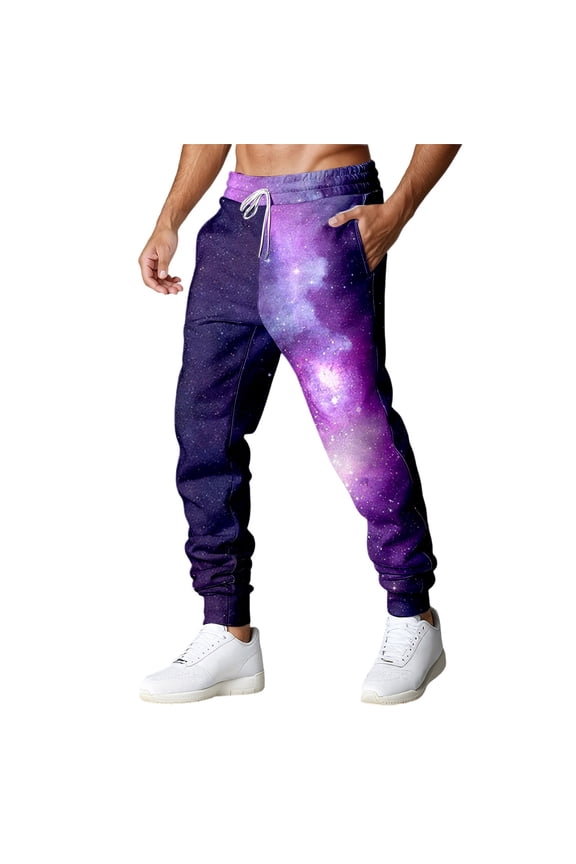 Galaxy Print Casual Pants Astronaut Space Themed Trousers With Comfortable Stretch Fit For Everyday Wear Stylish Casual Men's Trousers