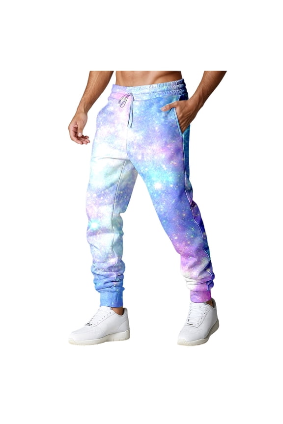 Galaxy Print Casual Pants Astronaut Space Themed Trousers With Comfortable Stretch Fit For Everyday Wear Stylish Casual Men's Trousers