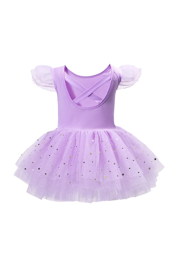 Girls Dance Dress Ballet Practice Tutu Skirt For Performances And Recitals Autumn Training Wear With Flared Design Casual Stylish Cozy Girl's Dress 5-6 Years