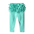 thumbnail image 1 of Angala Girls Stretch Skinny Pants With Lace Trim Soft Pure Color Leggings For Toddler And Comfortable Everyday Wear Elastic Cozy Children Trousers 6-12 Months, 1 of 5