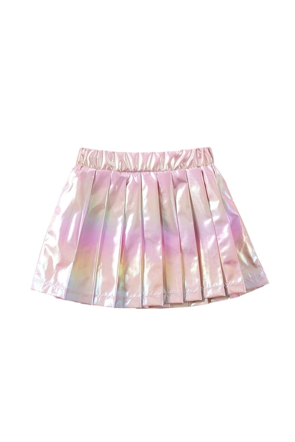 Girls Summer Skirt Colorful Pleated Rainbow Print Casual Tutu For Toddler Kids Soft Stylish Girl's Dress 2-3 Years