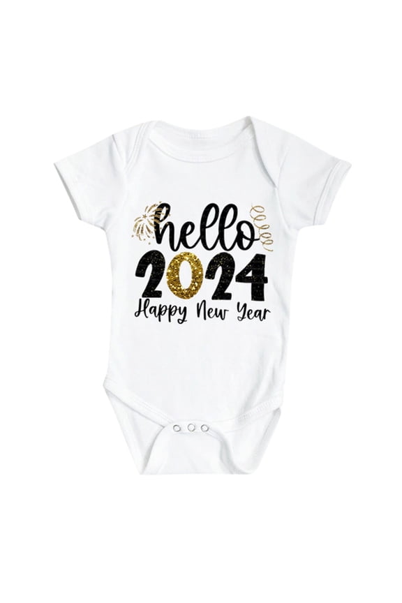 Happy New Years Baby Romper My First New Years Outfits Girl Boy Bodysuit Breathable Cute Baby Bodysuits 6-9 Months