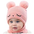 thumbnail image 1 of Angala Infant Baby Girls Boys Soft Warm Knit Hat Kids Winter Hat With Earflap Scarf Hood Hat Cute Practical Breathable One Size, 1 of 3