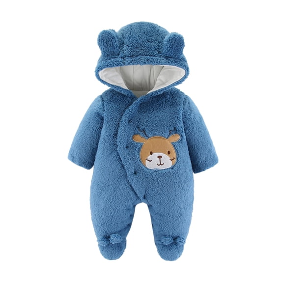 Angala Baby Boys Girls Cartoon Animals Long Sleeve Cute Bear Ears Hooded Romper Jumpsuit Outfit Clothes Coat Breathable Cute Stylish Children Bodysuits 0-3 Months