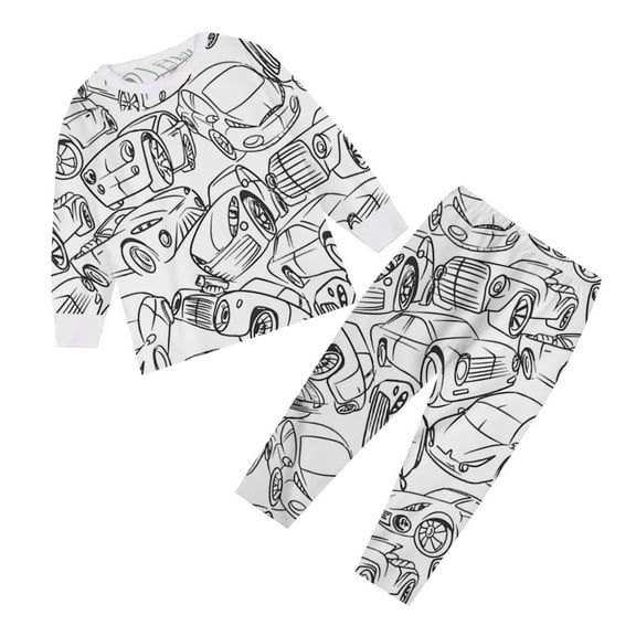 Angala Kid DIY Hand Painted Homewear Set Colouring Pajama Sets For Boy And Girl Can Play With And Wear Cozy Stylish Children Outfit Set 4-5 Years