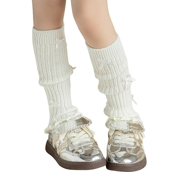 Angala Kids Leg Warmers Knitted Leg Warmers Loose Socks Knee High Leg Warmers For Girls Cute Breathable Practical One Size