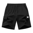 thumbnail image 1 of Angala Kids Shorts Elastic Waist Colorblock Cargo Shorts Summer Lightweight Breathable Quick Dry Sports Casual Child Shorts Size 11-12 Years Black, 1 of 9