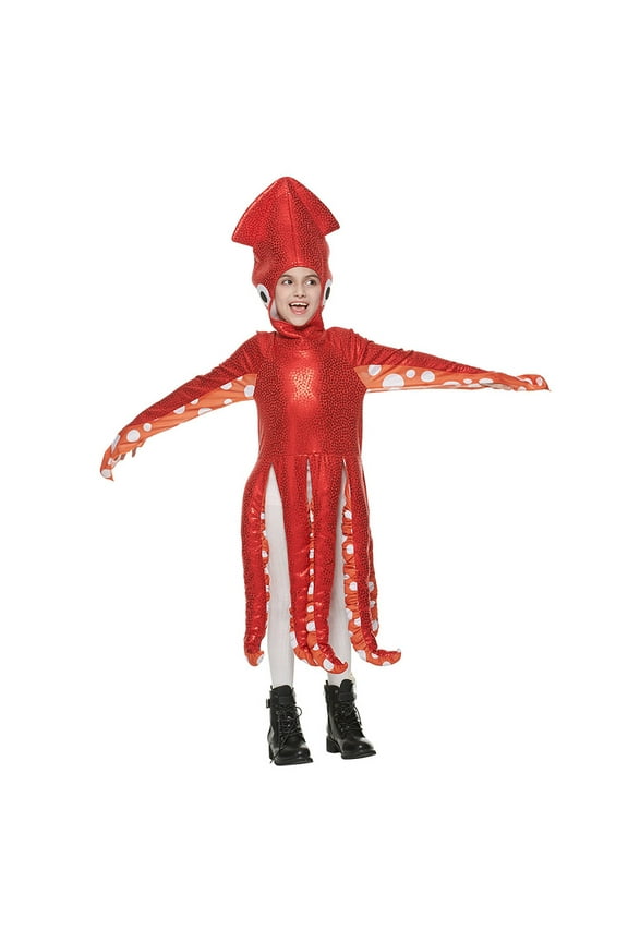 Kids Squid Sea Creature Cute Squid Onesie School Party Children Funny Breathable Cute Stylish Children Bodysuits 5-6 Years