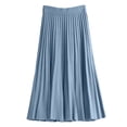 thumbnail image 1 of Angala Knit Midi Skirt With Elegant Flared Hem A Line Blend Pleated Skirt For Casual Outfit And Daily Wear Beautiful Cozy Women's Dress, 1 of 7