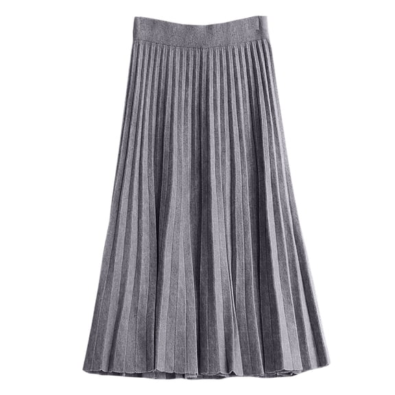 Angala Knit Midi Skirt With Elegant Flared Hem A Line Blend Pleated Skirt For Casual Outfit And Daily Wear Beautiful Stylish Women's Dress