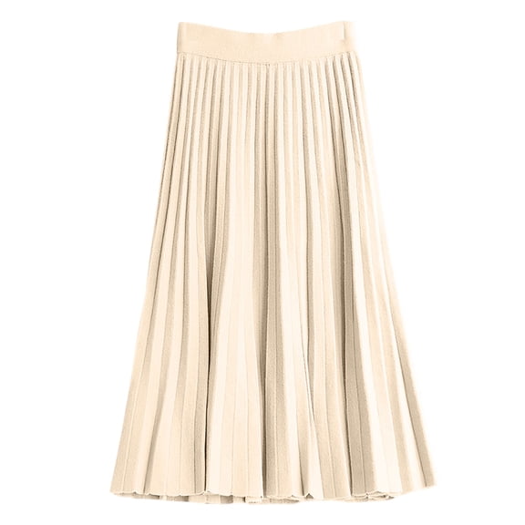 Angala Knit Midi Skirt With Elegant Flared Hem A Line Blend Pleated Skirt For Casual Outfit And Daily Wear Beautiful Stylish Women's Skirt