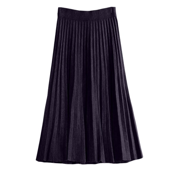 Angala Knit Midi Skirt With Elegant Flared Hem A Line Blend Pleated Skirt For Casual Outfit And Daily Wear Beautiful Stylish Women's Skirt
