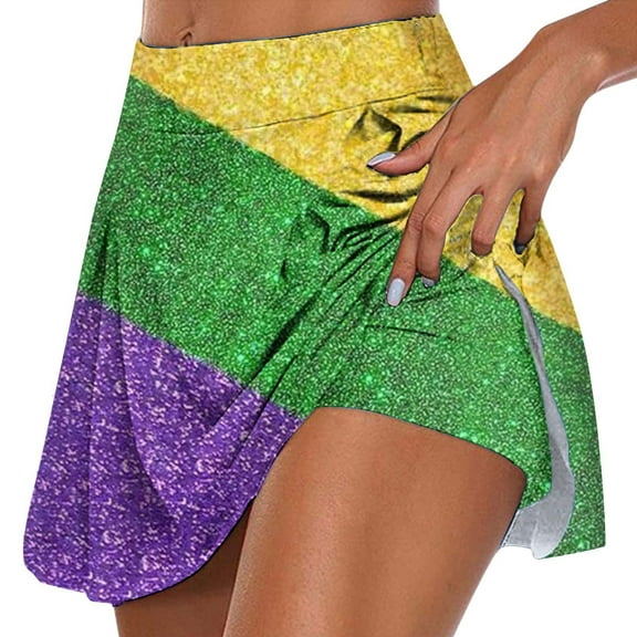 Angala Ladies Sequin Printed Casual Double Layer Gym Skirt With Elastic Waistband For Active Wear 10 Beautiful Stylish Women's Skirt