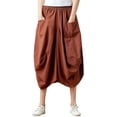thumbnail image 1 of Angala Ladies Skirts Cargo Maxi Skirts Summer Elastic Waist Solid Loose Cute Comfortable Dailywear Womens Skirts Size One Size Brown, 1 of 9