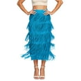 thumbnail image 1 of Angala Ladies Skirts Maxi Skirts Tassels Elastic Waist Summer Fashion Flowy Slim Fit Comfortable Straight Womens Skirts Size One Size Blue, 1 of 6