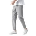 thumbnail image 1 of Angala Mens Pants Solid Cropped Pants Elastic Waist Ice Silk Loose Sports Casual Mens Pants Size L Grey, 1 of 6