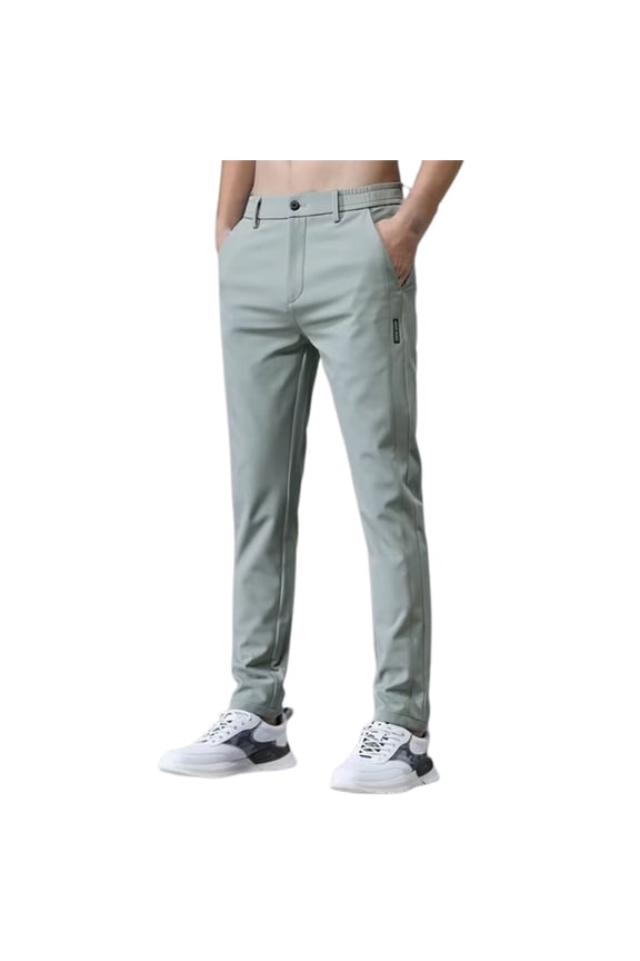 Mens Pants Solid Straight Pants Low Slim Fit Lightweight Dailywear Mens Summer Trousers Size 29 Green
