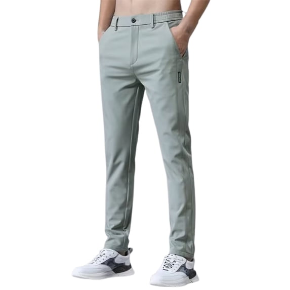 Angala Mens Pants Solid Straight Pants Low Slim Fit Lightweight Dailywear Mens Summer Trousers Size 29 Green
