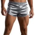 thumbnail image 1 of Angala Mens Summer Shorts Solid Color Elastic Waist Shorts Summer Sleek Cool Loose Breathable Running Gym Mens Shorts Size 3Xl Silver, 1 of 9
