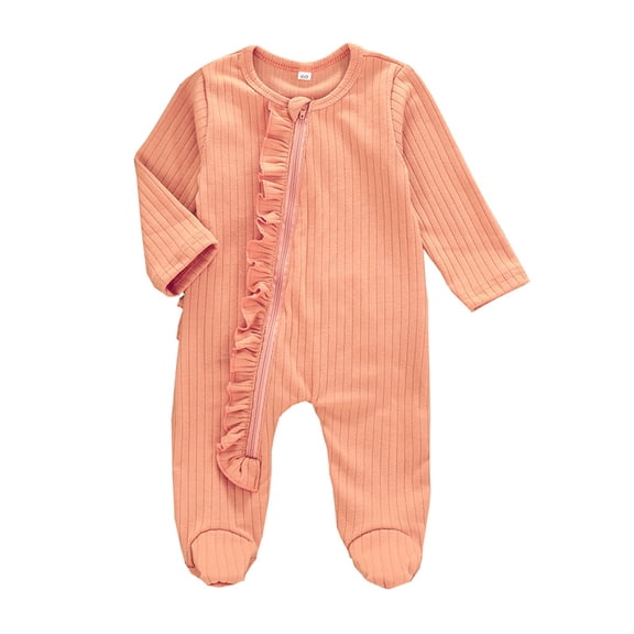 Angala Baby Boys Girls Solid Color Ruffle Knit Romper Jumpsuit Outfits Clothes Breathable Cute Stylish Children Bodysuits 0-3 Months
