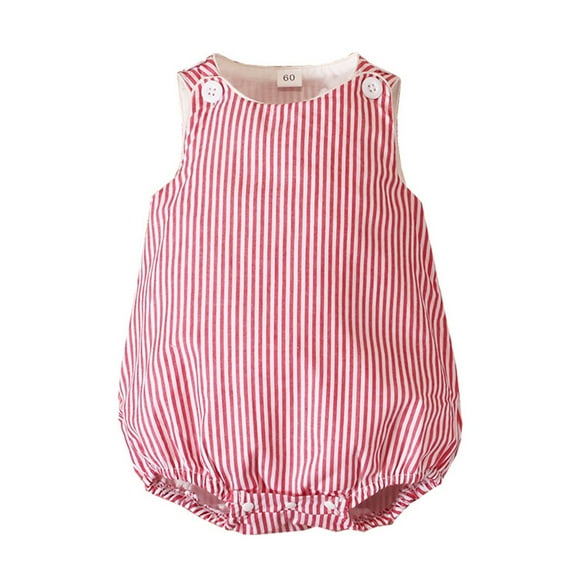 Angala Baby Boys Girls Summer Sleeveless Striped Romper Bodysuit Casual Soft Outfit Playwear Breathable Cute Stylish Children Bodysuits 3-6 Months