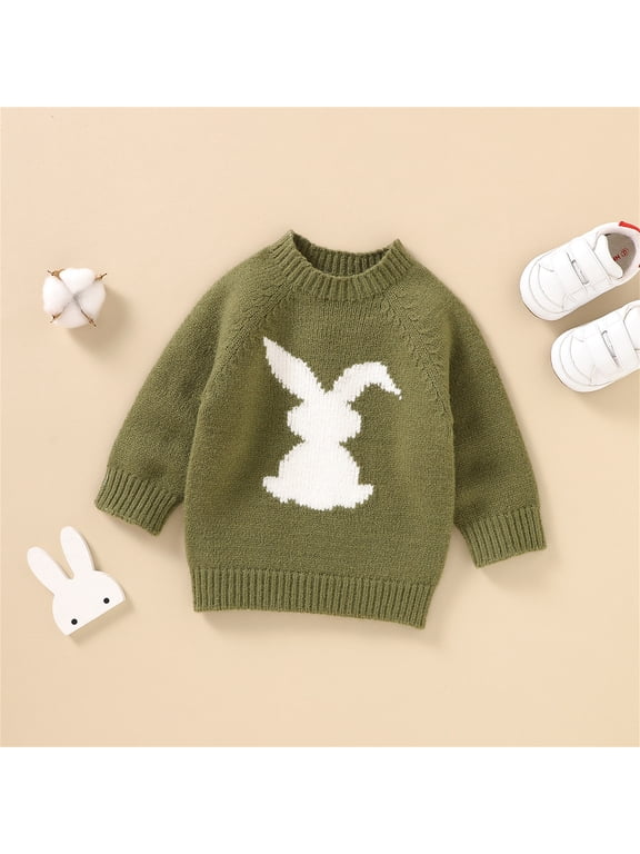 Newborn Infant Baby Girl Boy Rabbit Pattern Knit Sweater Long Sleeve Warm Pullover Autumn Winter