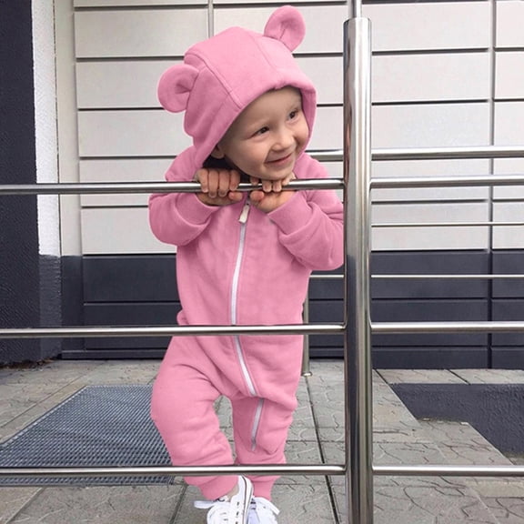 Angala Baby Girls Boys Bear Solid Color Jumpsuit Soft Romper Clothes Breathable Cute Stylish Children Bodysuits 18-24 Months