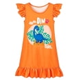 thumbnail image 1 of Angala Nightgown Holiday Dress For Girls Flutter Sleeve Crew Neck Cartoon Dinosaur Print Girls Back To School Dresses, 1 of 2
