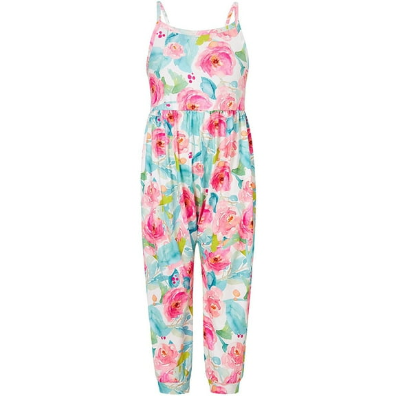 Angala Outfits Girls Romper Baby Jumpsuit Piece Kids One Strap Toddler Floral Summer Girls Romper&Jumpsuit Breathable Cute Baby Bodysuits 2-3 Years