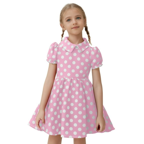 Angala Outfits Party Sleeveless Gown Dress Kid Dots Prints Floral Children Girl Princess Clothes Girls Dresses Beautiful Cute Casual Girl's Dress 5-6 Years