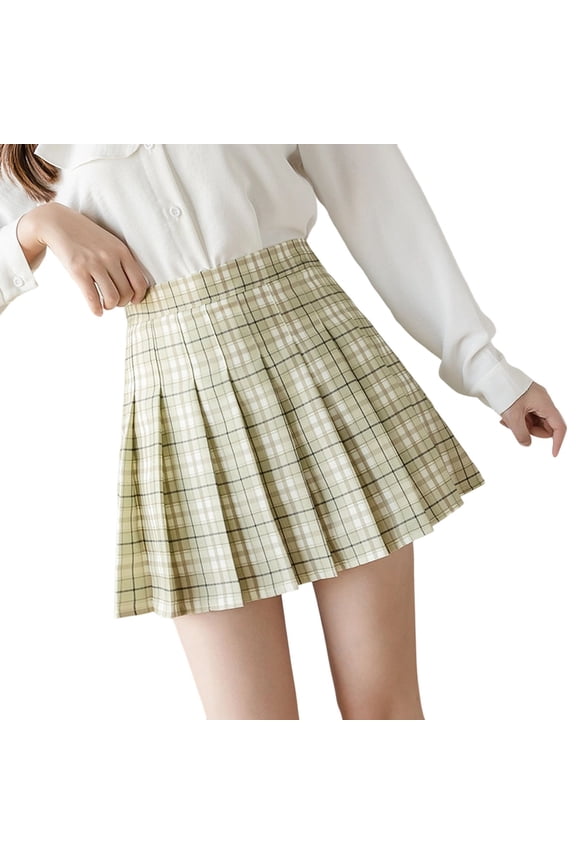 Stylish High Waist Plaid Print Pleated Skirt Casual A Line Flowy Midi Skirt With Pockets For Daily Wear And Outfits Beautiful Casual Women's Skirt