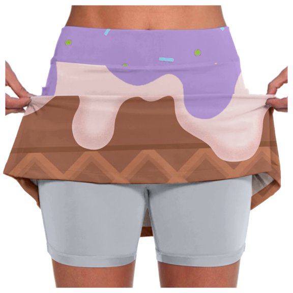 Angala Summer Women's Casual Mid Rise Skirt With Pockets Featuring Ice Print For Stylish Everyday Wear Beautiful Cozy Women's Dress