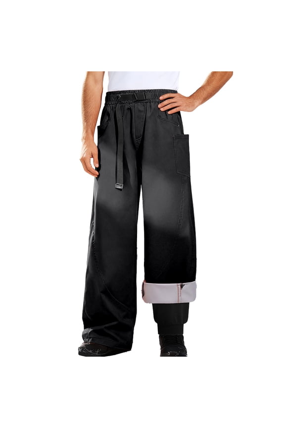 Thermal Outdoor Pants Windproof Casual Work Pants With Two Piece For Stylish Casual Men's Pants