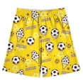 thumbnail image 1 of Angala Toddler Boys Shorts Elastic Waist Soccer Print Running Shorts Summer Comfortable Stretch Soccer Sports Casual Kids Shorts Size 11-12 Years Yellow, 1 of 4