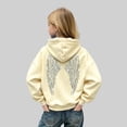 thumbnail image 1 of Angala Toddler Girls Hoodie Rhinestone Angel Wings Fall Sweatshirt Sequin Girls Casual Athletic Top Size 3-4 Years Beige, 1 of 9