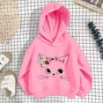 thumbnail image 1 of Angala Toddler Girls Hoodies Sweatshirts Size 3-4 Years Pink Soft Warm Cute Cat Print Long Sleeve Fall Winter Dailywear Girl Tops, 1 of 8