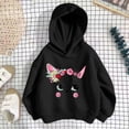 thumbnail image 1 of Angala Toddler Girls Hoodies Sweatshirts Size 5-6 Years Fall Winter Soft Warm Cute Cat Print Long Sleeve Dailywear Girls Pullover Tops Black, 1 of 8