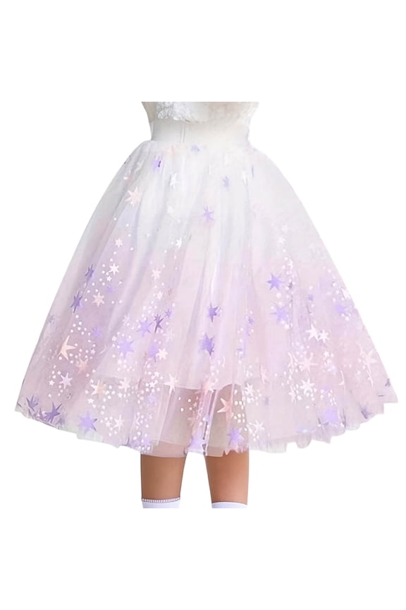 Toddler Kids Baby Girls Dancing Princess Skirt Colorful Gradient Mesh Ballet Tutu Skirts Beautiful Cute Cozy Girl's Dress 4-5 Years